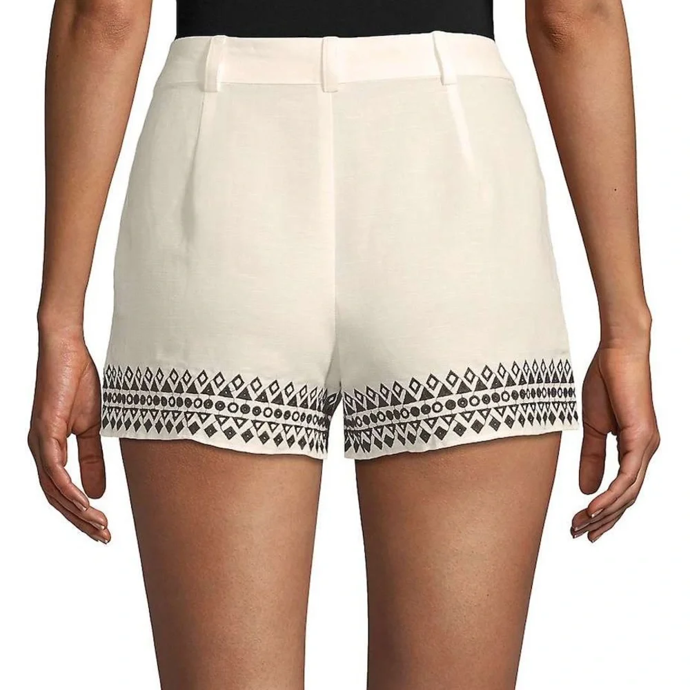 Parker Linen Blend  Embroidered Iman Shorts NWT